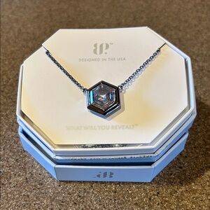 Hexagon Pendant Necklace in Silver by